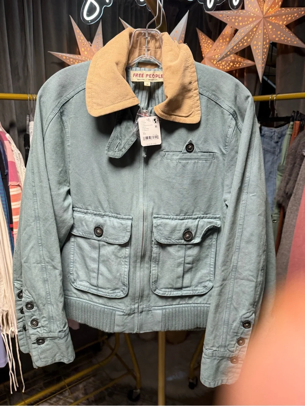 Free People Harley Jacket in North Atlantic Blue